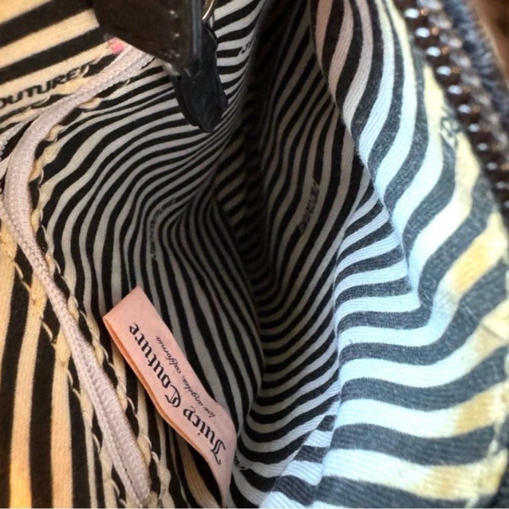 JUICY COUTURE Shoulder Crossbody Grey & Black Purse w/ Canvas Adjustable… - Picture 4 of 7